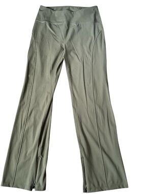 Zella Women’s High Waisted Leggings Zip Ankle Olive Green Size L Running